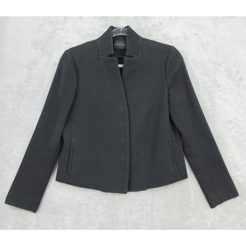 Carlisle Collection Blazer Womens 0 Wool Office‎ Career Snap Jacket Quiet Luxury